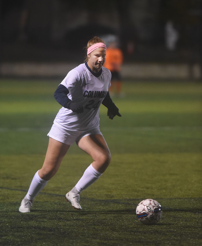 Greta Haarmann prepares to kick the ball on Tuesday